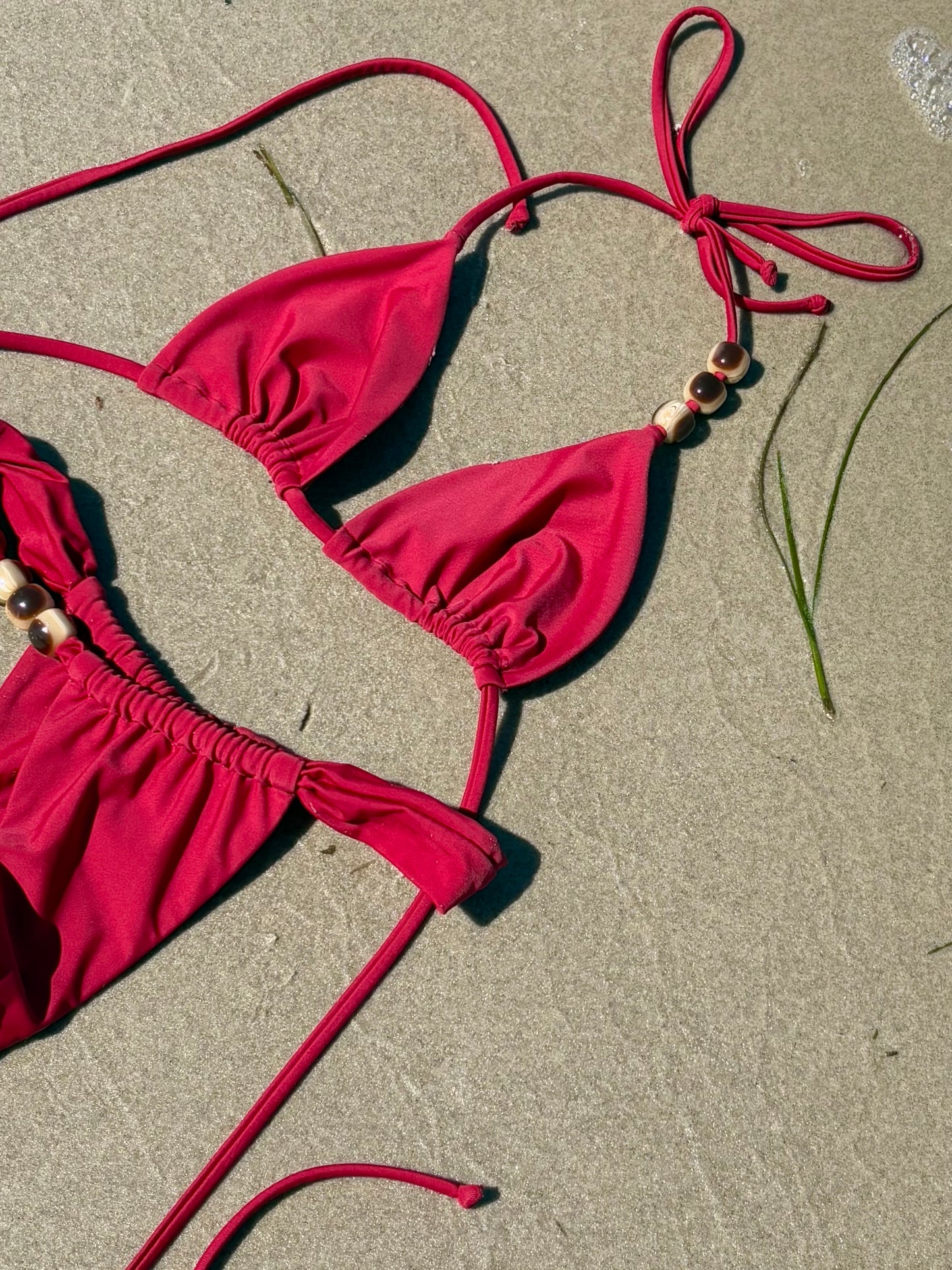 Allyse Tie Up Bikini Top In Cherry